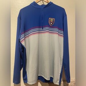 Men's Real Salt Lake Antigua Blue/Red
Pace Quarter-Zip Pullover Jacket XXL